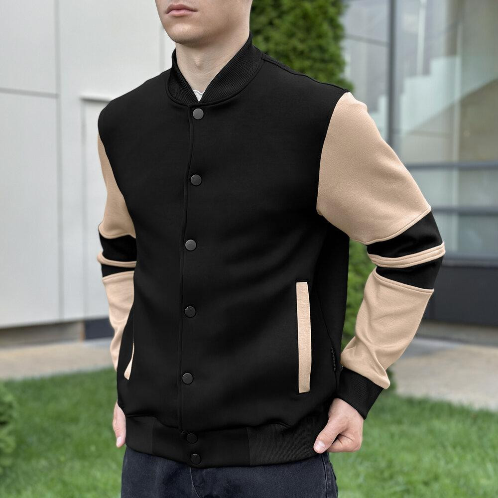 Чорний чоловічий бомбер на кнопках Pobedov Blast Київ - фото 3