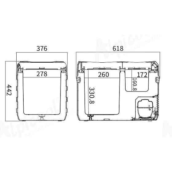 Компрессорный автохолодильник Alpicool NLS45 (31 литр). Двухкамерный. До -20℃. Питание – 12, 24, 220 вольт Киев