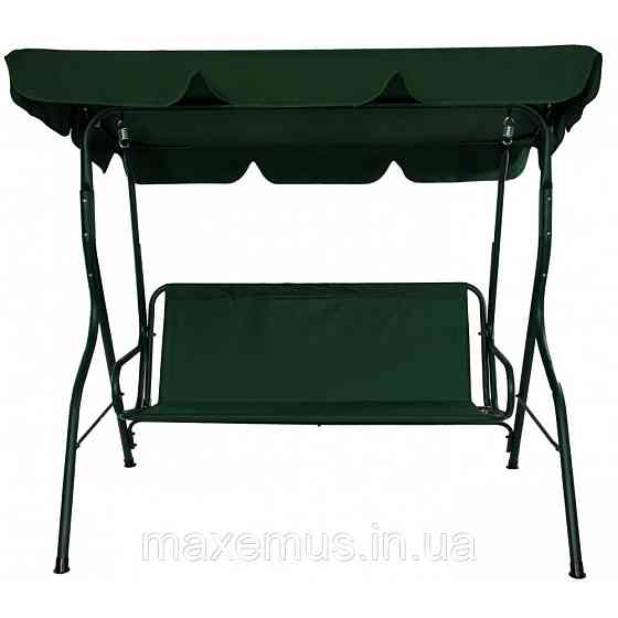 Садовые качели для дачи и дома трехместные уличные качели с навесом Relax дачные качели для отдыха зеленая Мостиська
