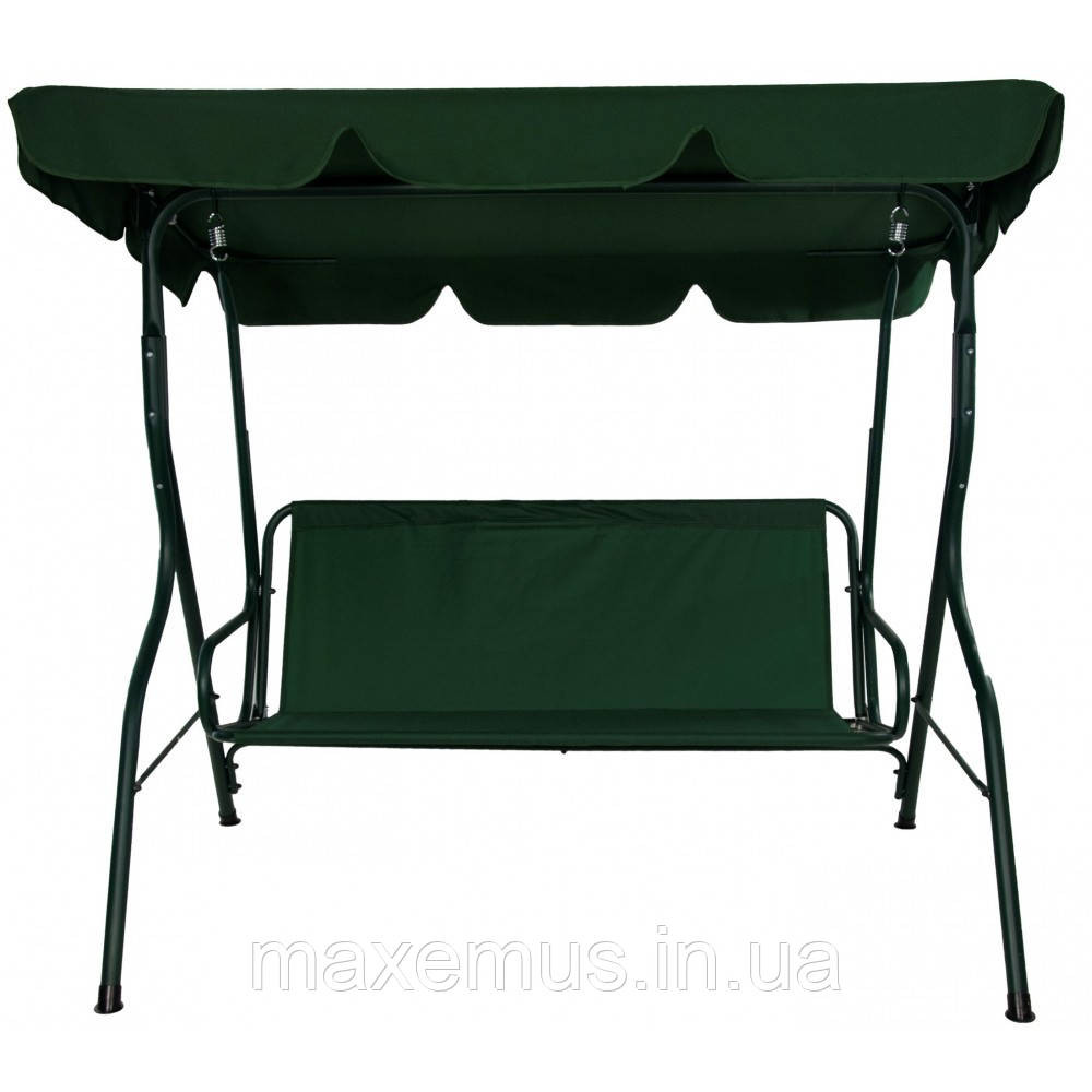 Садовые качели для дачи и дома трехместные уличные качели с навесом Relax дачные качели для отдыха зеленая Мостиска - изображение 3