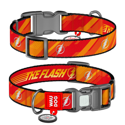 Нашийник для тварин WAUDOG Nylon з QR паспорто "Флеш Лого", світловідбивний S (280-1083) Вінниця - фото 1
