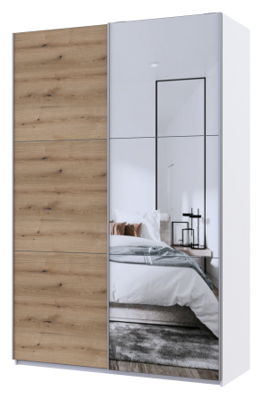 Шкаф-купе двухдверный Doros G-Caiser 160х60х240 см Белый/Дуб евок/1 Зеркало (DRS-011021) Днепр