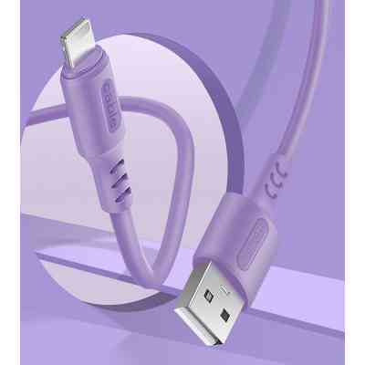 Дата кабель USB 2.0 AM to Lightning 1.0m soft silicone violet ColorWay (CW-CBUL044-PU) Винница