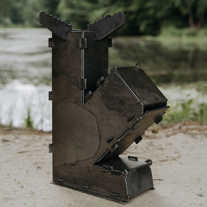 Турбо піч похідна 3 мм пічка ракетна реактивна для кемпінгу Київ - фото 2