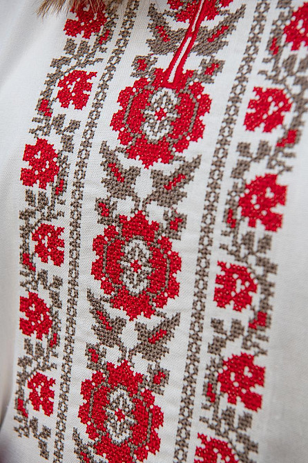 Вышиванка женская льняная, молочная топ Киев - изображение 2