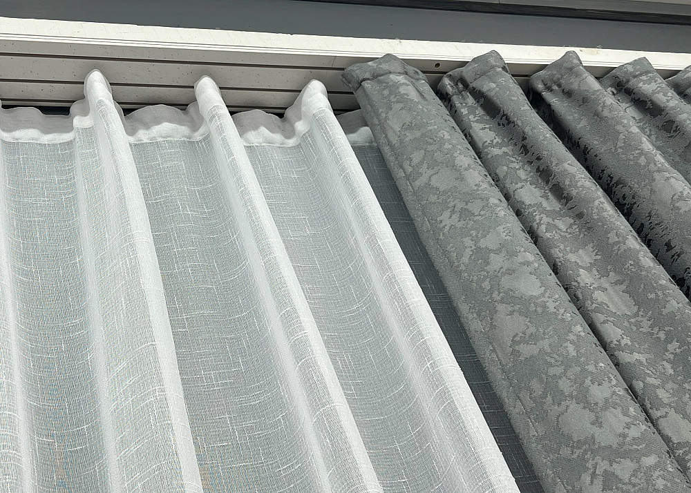 Комплект готовых штор VR-Textil Лен мрамор Pavliani ХО № 1264ш Серый 200х280 см 2 шт (32-318) Киев - изображение 16