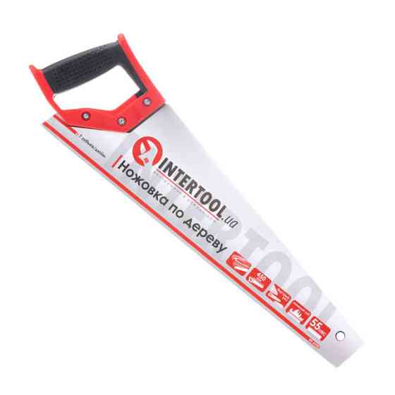 Ножівка по деревині, 450 мм, з гартованим зубом, 55 HRC INTERTOOL HT-3102 Київ