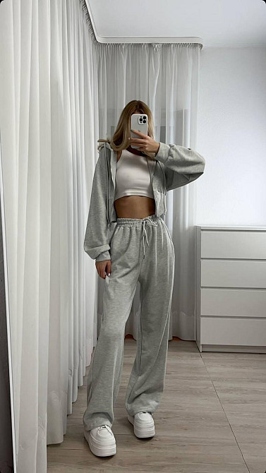 Жіночий прогулянковий костюм двійка: кофта і штани двонитка Одеса - фото 3