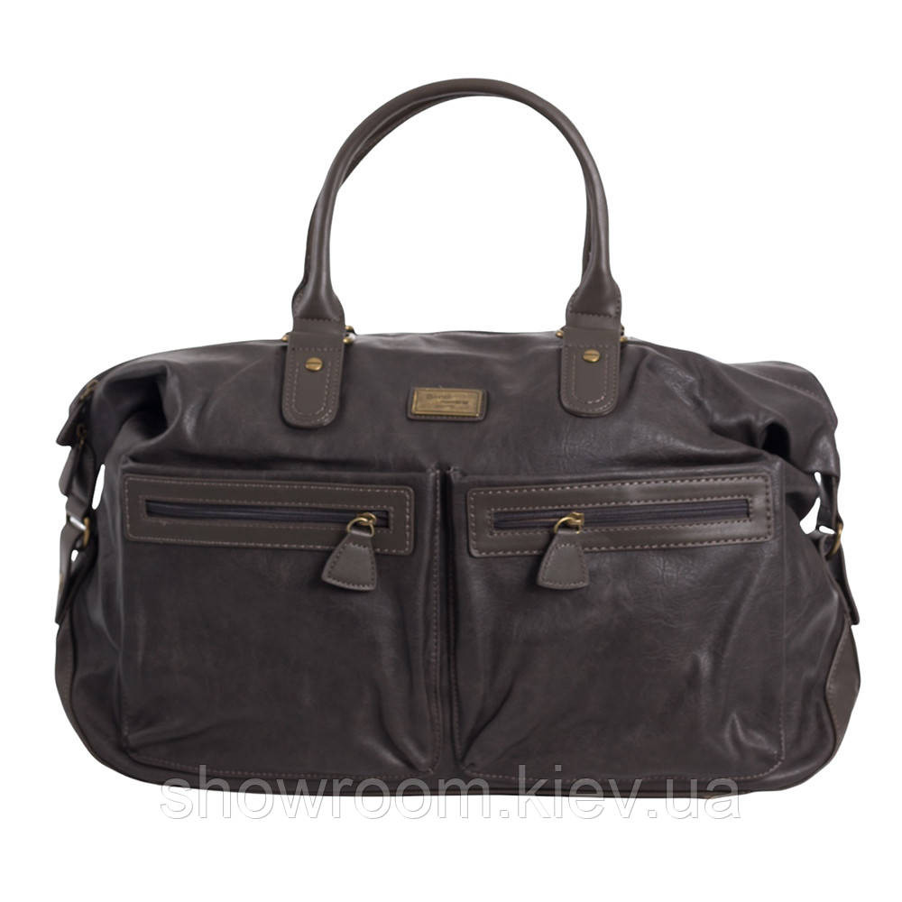 Чоловіча велика дорожна сумка саквояж David Jones (355) сіра Київ - фото 2