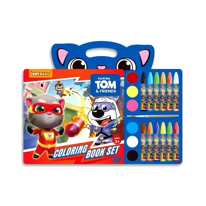 Дитяча книжка-розмальовка Keybaby з олійними фарбами та крейдою для дітей від 3 років, у кольорі Blue Кам'янець-Подільський - фото 1