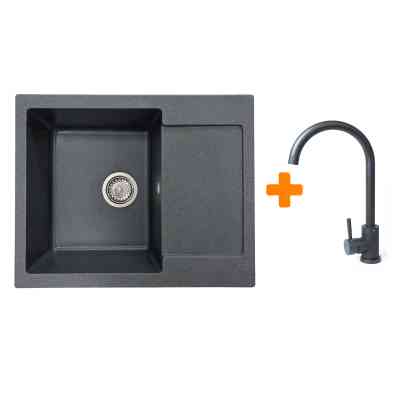 Мойка кухонная Adamant Minimal графіт + змішувач (1824296912313) Вінниця