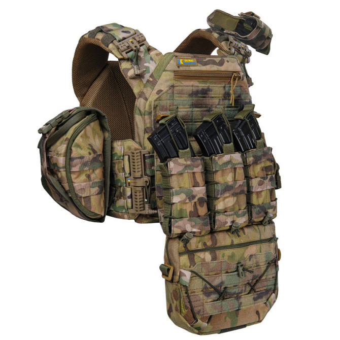 Плитоноска тактична Warmor Gen.3 Pro Max зі швидким скиданням з підсумками (Мультикам) Вінниця - фото 3