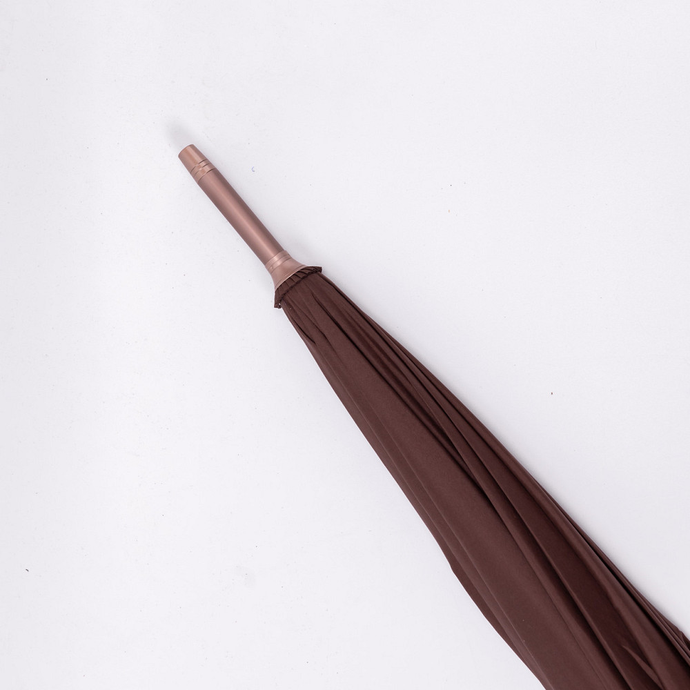 Классический зонт-трость с чехлом полуавтомат из полиэстера прочный надежный 12 спиц диаметр 120см  Коричневый HP-23-16BR Киев - изображение 8
