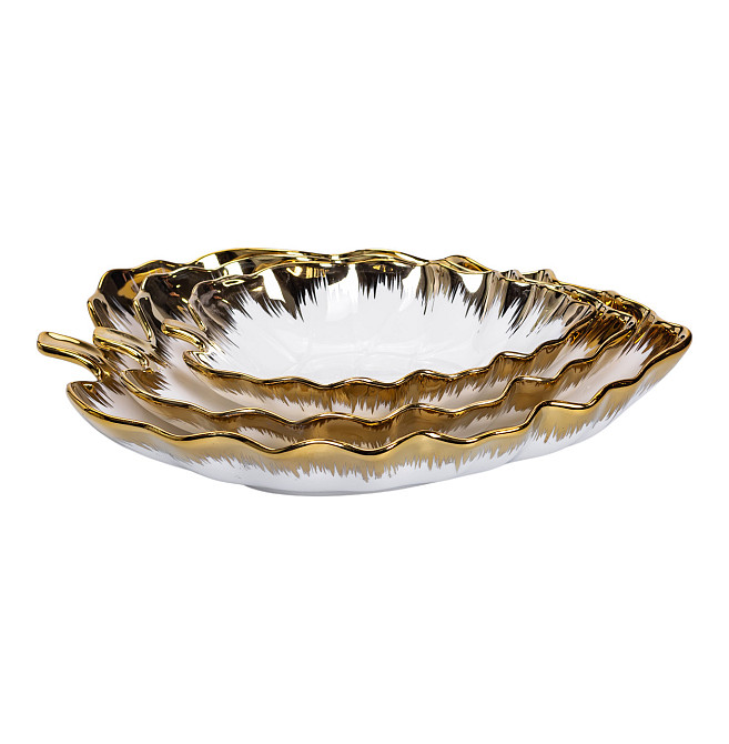 Yiwu Набір порцелянових страв для сервірування столу 3 (шт) у формі листа Золотистий HP-26-10 Киев - изображение 2
