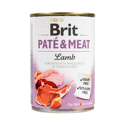 Корм влажний Brit Care Pate and Meat для дорослих собак з ягням 400 г Київ - фото 1