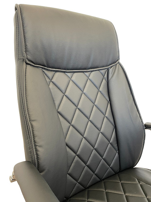 Офисное кресло руководителя Tehforward Dionis хром Anyfix Черный Киев - изображение 6