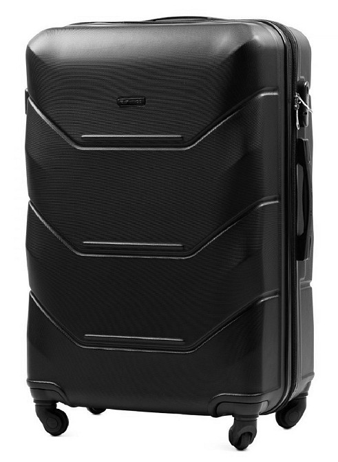 Валіза пластикова WINGS 147 велика 75 см чорна Київ - фото 1