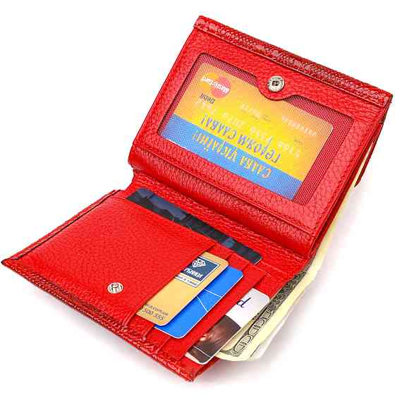 Лакований гаманець для жінок середнього розміру з натуральної шкіри з тисненням під рептилію CANPELLINI 21816 Червоний Київ