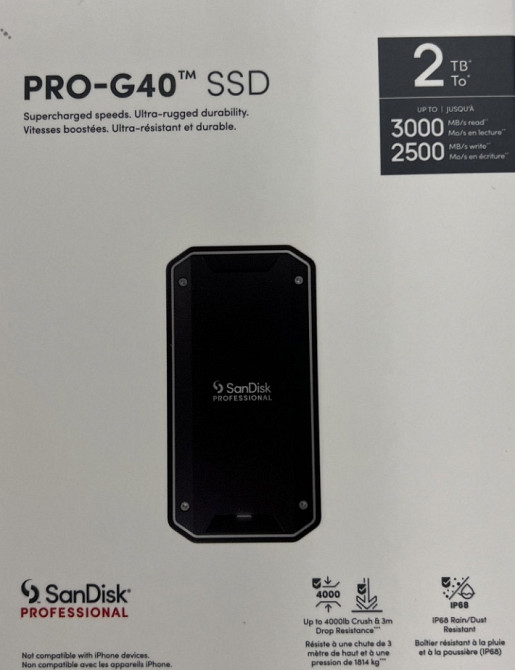 Зовнішній SSD SanDisk Professional PRO-G40 2Tb Київ - фото 6