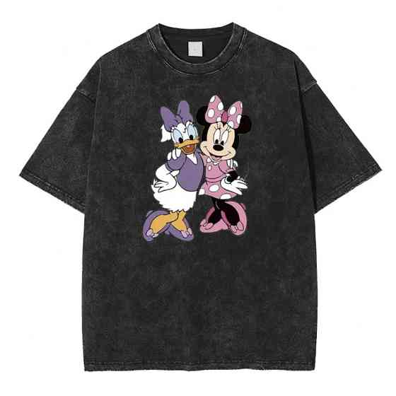 Футболка оверсайз винтаж с принтом Черный Дейзи+Минни Харьков