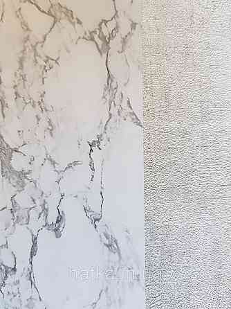 Обои виниловые Grandeco One roll one motif 1.59x2.8 панно мурал 3д под камень мрамор черный на белом Киев