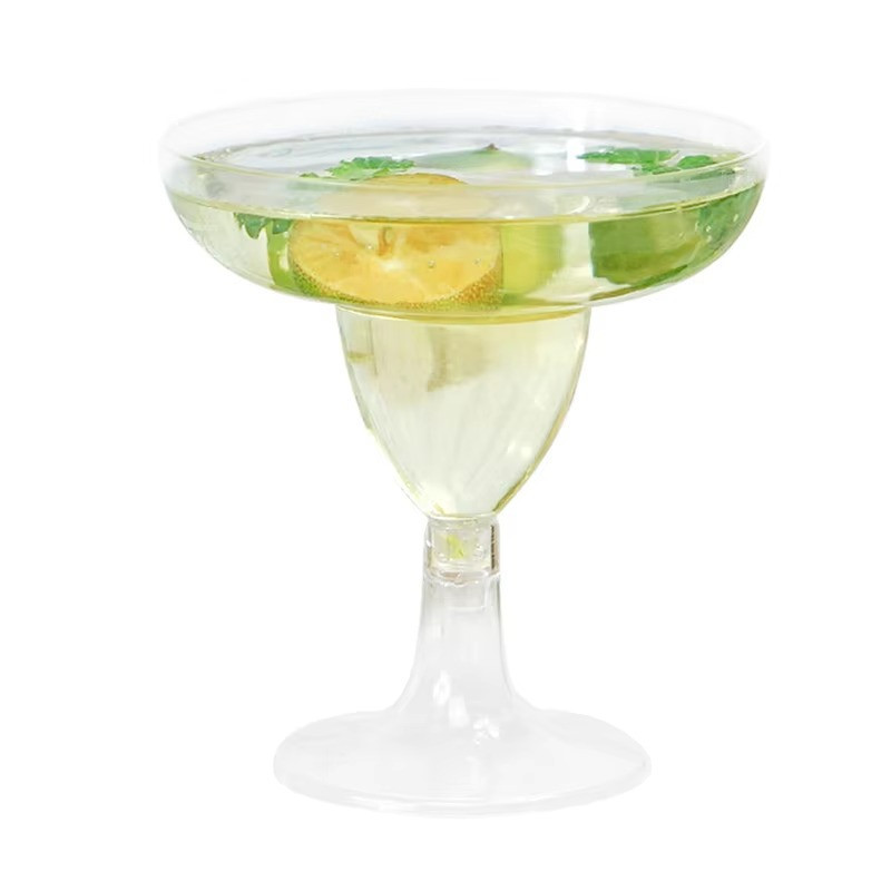 Набор бокалов для маргариты 150 мл, 10 шт, многоразовые, пластиковые, прозрачные для коктейлей с съёмной ножкой Каменец-Подольский - изображение 2