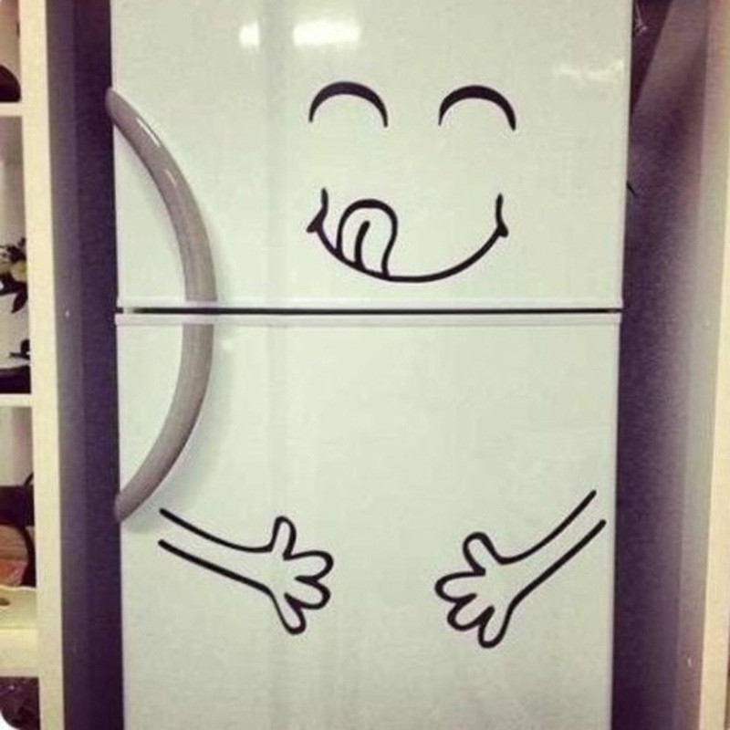 Наклейка на холодильник Смайлик 20 на 28 см чорний Київ - фото 3