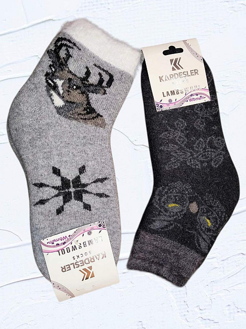 Женские шерстяные теплые носки зимний принт (2шт) Kardesler 10234 Киев - изображение 2