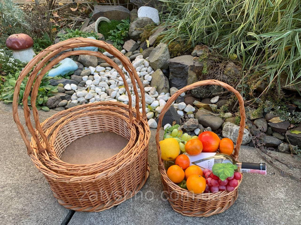 Корзина плетеная круглая | корзина из лозы пустая |плетеная корзина на фрукты Киев - изображение 3