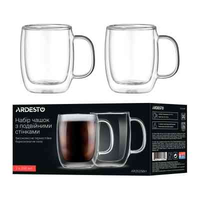 Набор чашек Ardesto BH 250 мл 2 шт прозорий (AR2625BH) Винница