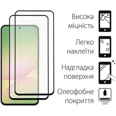 Чехол для мобильного телефона Dengos Kit Samsung Galaxy A56 Matte + 2 pcs glass (Black) (DG-CTG2P-05) Винница - изображение 3