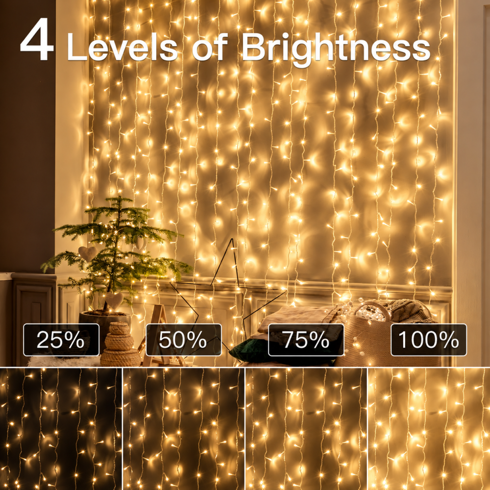 Вулична LED гірлянда-нитка Ollny 100 м, 1000 LED, теплий білий, 8 режимів, пульт ДК, таймер, IP44, 29 В Київ - фото 15