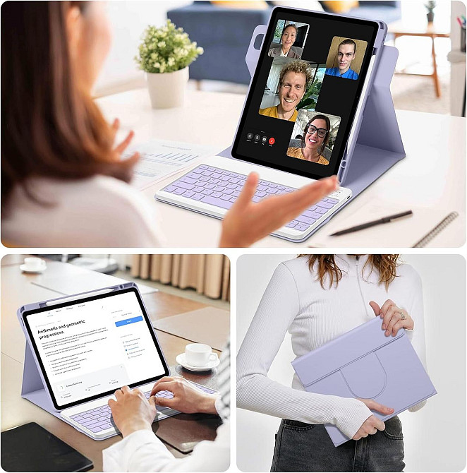 Защитный чехол-клавиатура для iPad Air 13 Inch M2 / iPad Air 2024 / iPad Pro 12,9 дюймов (6-го, 5-го, 4-го, 3-го поколения) Днепр - изображение 7