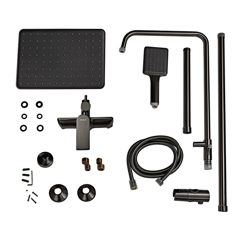 Душевая колонна со смесителем и удлинителем в комплекте Haiba Alex 003-J Graphite (HB3996) Киев - изображение 5