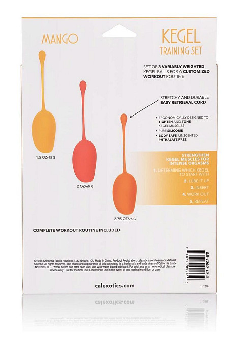 Набір вагінальних кульок - Calexotics Kegel Training Set Mango Sex Aura Київ - фото 3