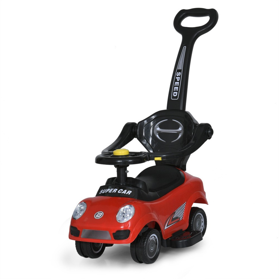 Дитяча каталка-толокар M 5784-3 червоний, з батьківською ручкою Вінниця - фото 1