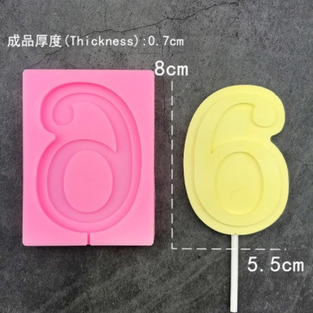 Молд силиконовый цифра 6 - размер молда 9,5*7см Киев - изображение 1