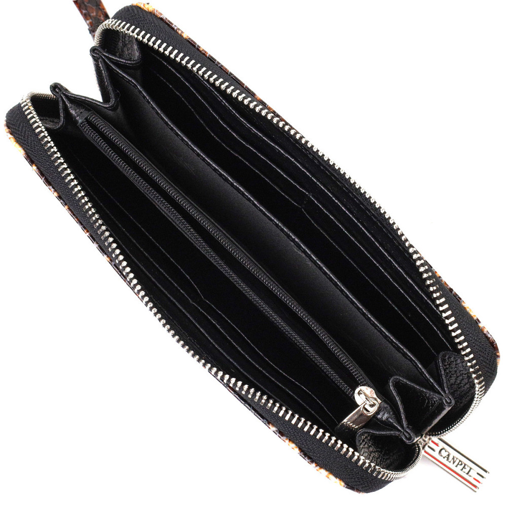 Оригінальний гаманець для жінок з натуральної фактурної шкіри з тисненням під змію CANPELLINI 21722 Різнокольоровий Київ - фото 6