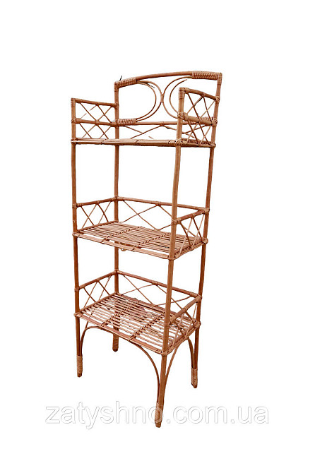 Плетена етажерка трійка з лози кавова Київ - фото 1