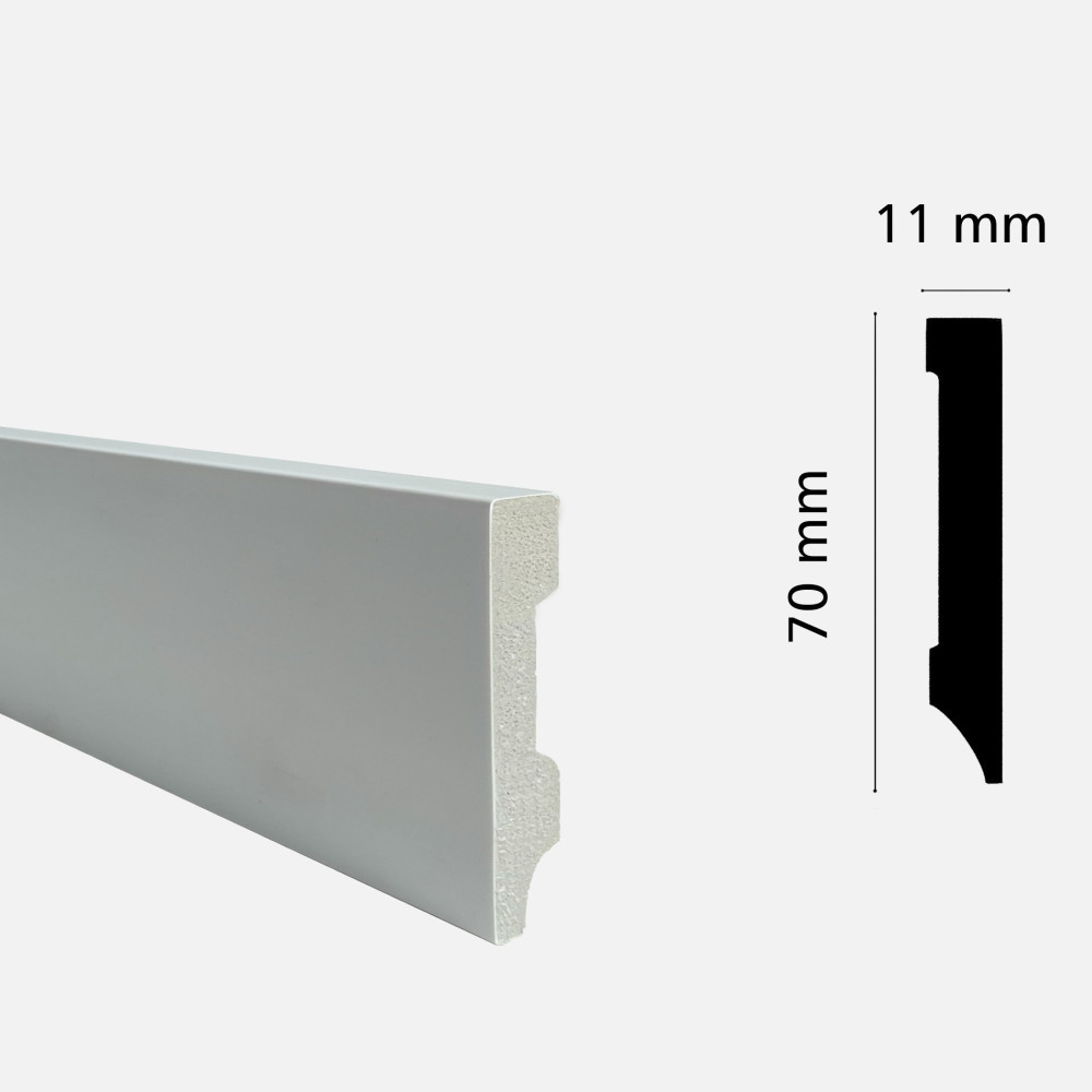 Плінтус з дюрополімеру GRANT DECO DSK-7011-1 (70 мм*12 мм) 2,4 м Киев - изображение 2