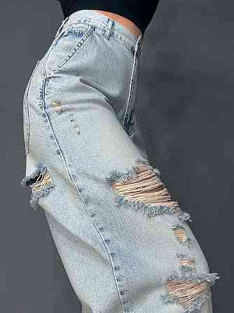 Джинси жіночі Its Basic 2952-1-12 skater jeans широкі рвані блакитні, блакитний, 36, 36, 75 см, 103 см Київ