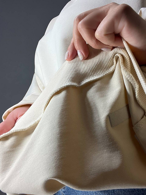 Світшот жіночий MY CITY 3044 широкий оверсайз супер вільного крою великі розміри, молочний, one size Київ - фото 4