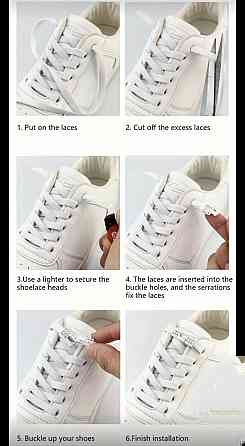 Шнурки еластичні без зав'язок з металевою застібкою зі стразами Блакитний Сміла