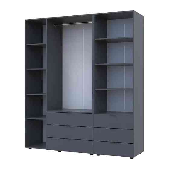 Шафа для одягу Doros Гелар Графіт 3ДСП з пеналом 176.2х49.5х203.4 (DRS-011920) Львів