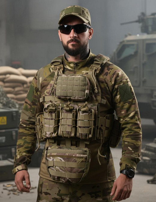 Плитоноска Attack 4 точки швидке скидання з напашником ПП8255 Одеса - фото 1