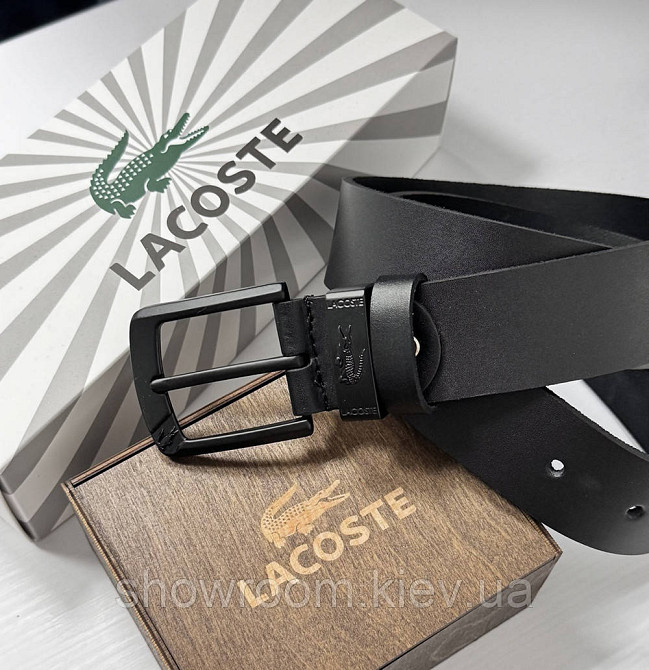Чоловічий ремінь Lacoste з натуральної шкіри (986-1) Київ - фото 7