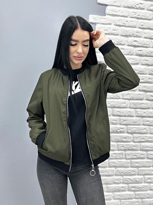 Жіноча вітровка з щільної плащівки "Leland" оптом | Розпродаж моделі 42-44, Хакі Київ - фото 3