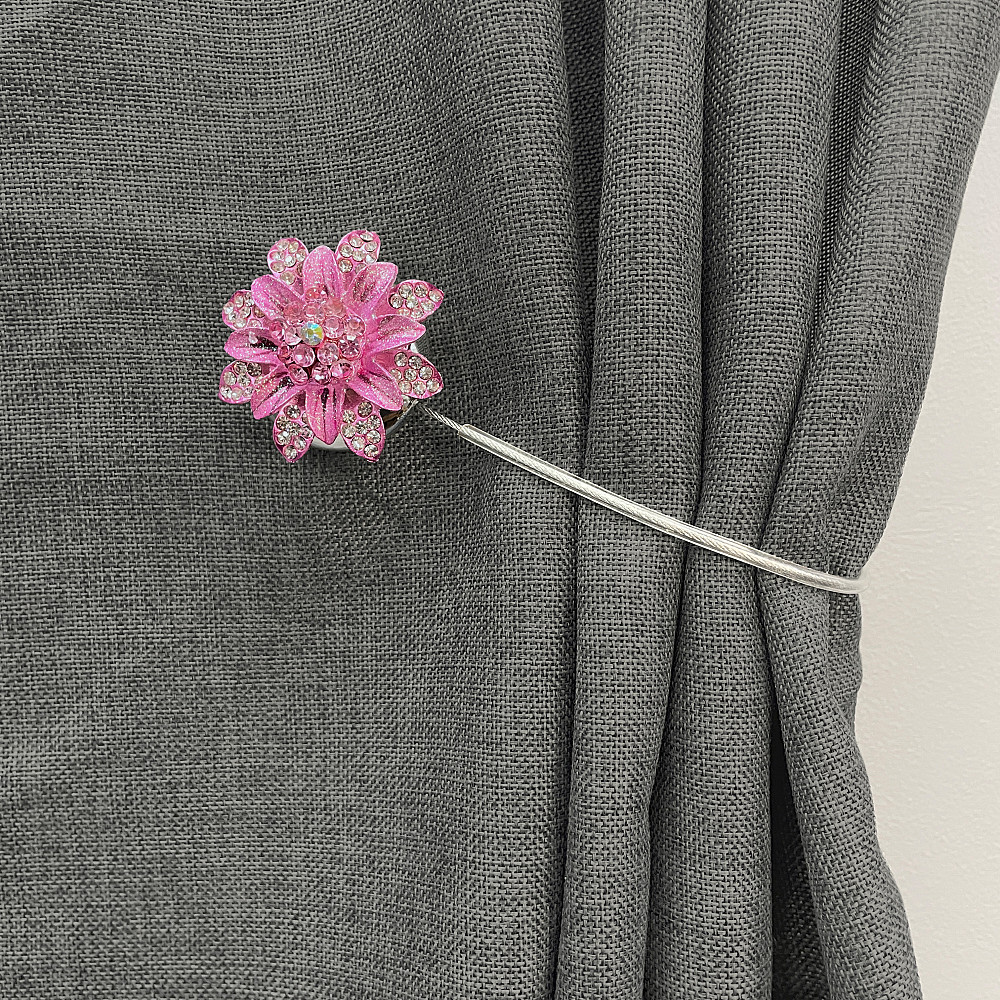 Магніти для штор та гардин "Flowers" набір 2 шт Рожевий (81-221) Київ - фото 4