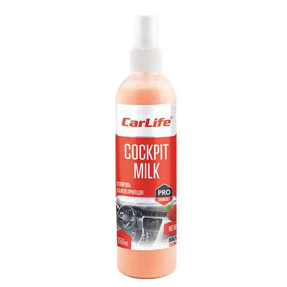 Полироль-молочко для панели приборов Carlife Cockpit Milk Клубника, 250мл Львов