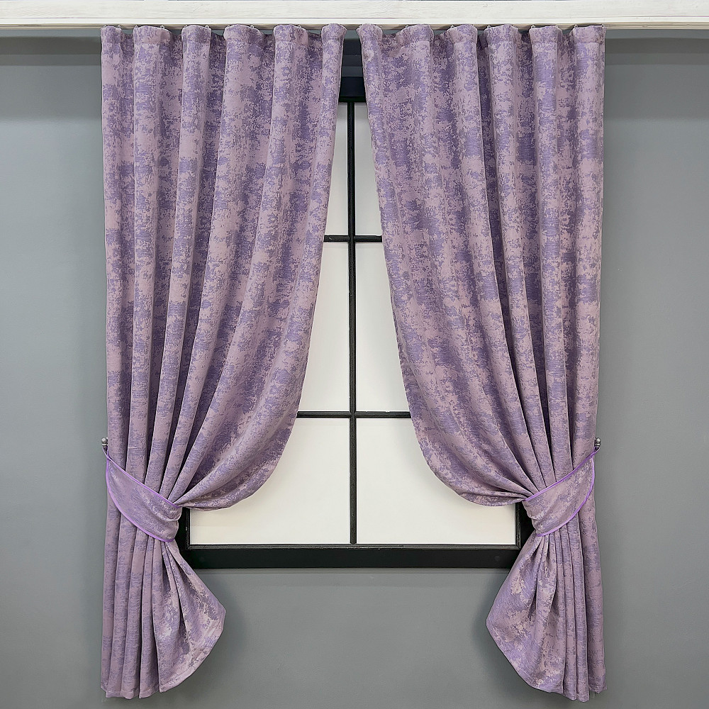 Комплект штор коротких VR-Textil Жаккард Sultan YL № 1764ш Сиреневый 130х170 см 2 шт (35-0442) Киев - изображение 1